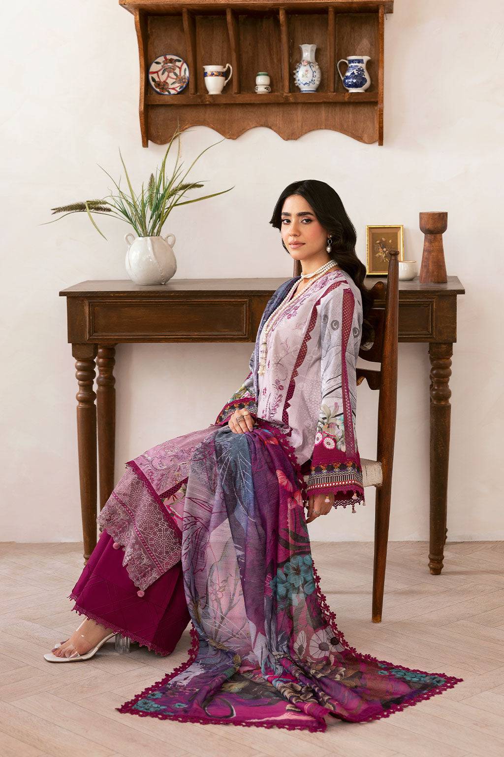 Ramsha | Mashaal Luxury Lawn | L-1409 - Pakistani Designer Dress - by Ramsha | Type: Ladies Clothes - 100% Original at Saira Sultan