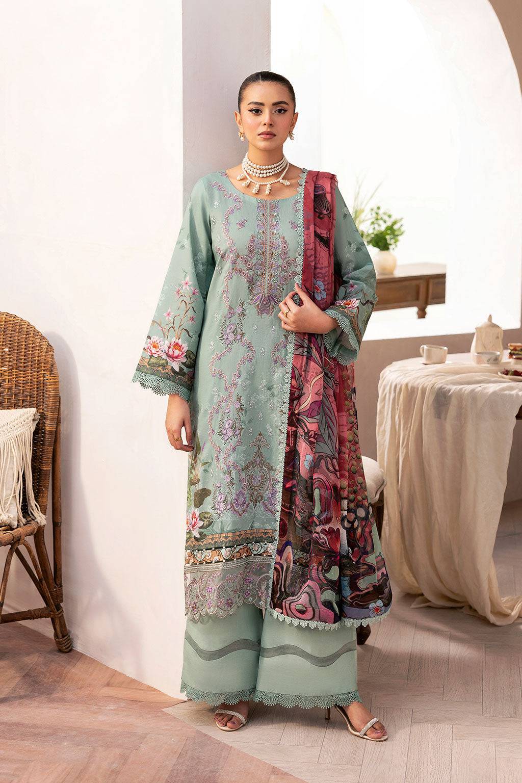 Ramsha | Mashaal Luxury Lawn |  L-1410 - Pakistani Designer Dress - by Ramsha | Type: Ladies Clothes - 100% Original at Saira Sultan