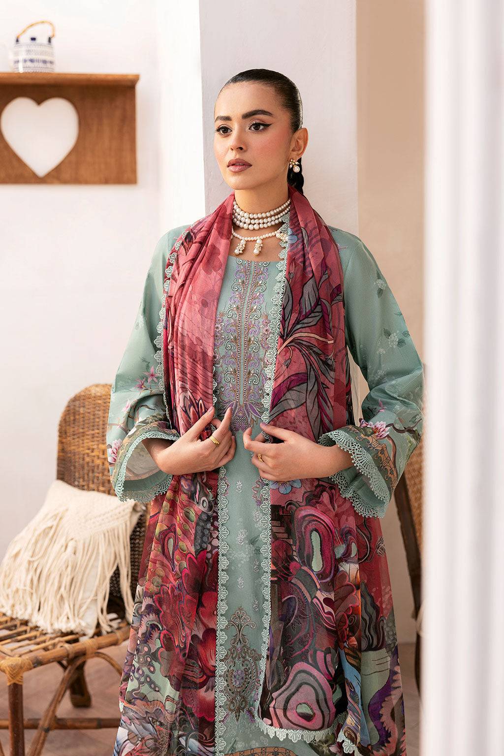Ramsha | Mashaal Luxury Lawn |  L-1410 - Pakistani Designer Dress - by Ramsha | Type: Ladies Clothes - 100% Original at Saira Sultan
