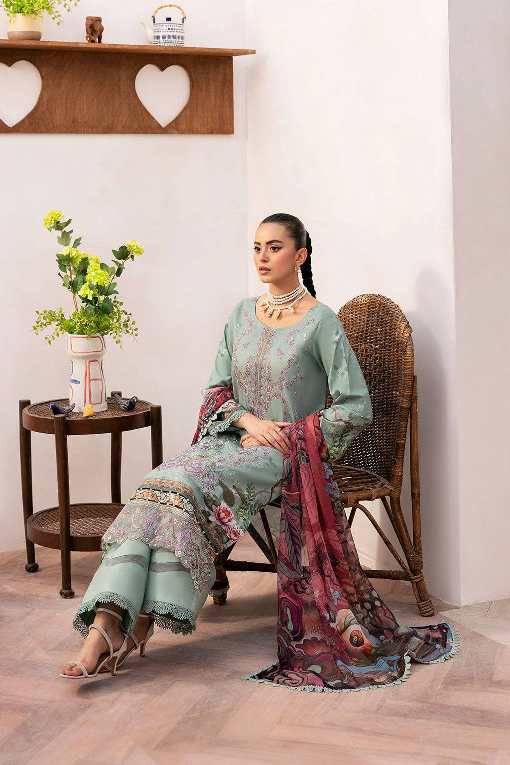 Ramsha | Mashaal Luxury Lawn |  L-1410 - Pakistani Designer Dress - by Ramsha | Type: Ladies Clothes - 100% Original at Saira Sultan
