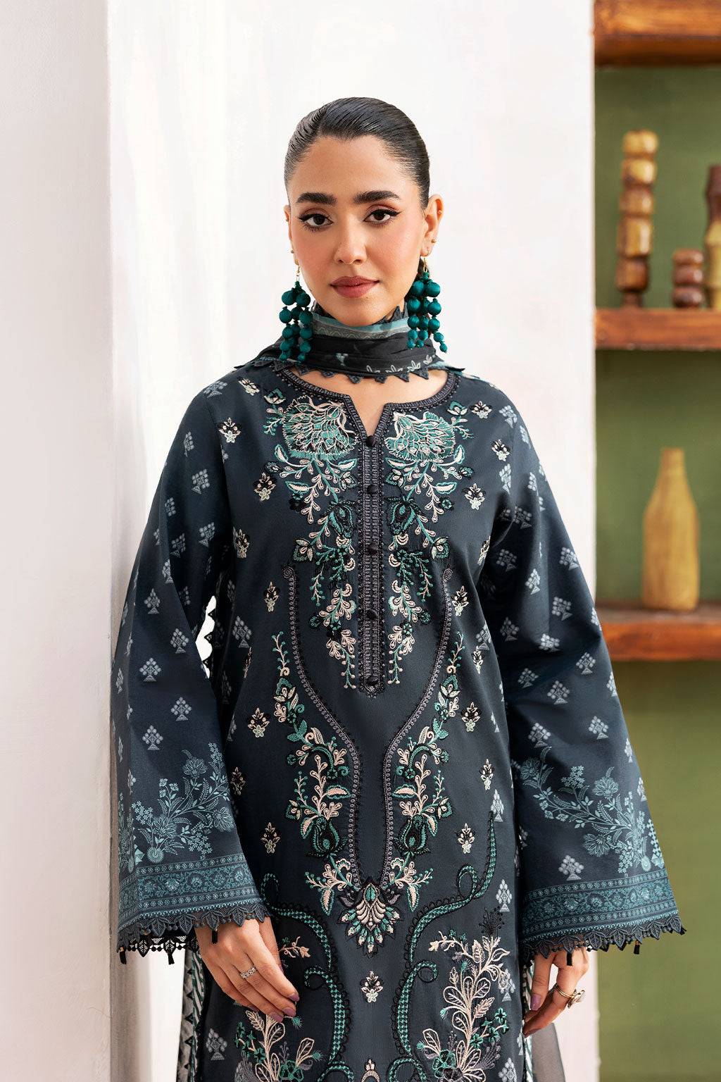 Ramsha | Mashaal Luxury Lawn | L-1408 - Pakistani Designer Dress - by Ramsha | Type: Ladies Clothes - 100% Original at Saira Sultan