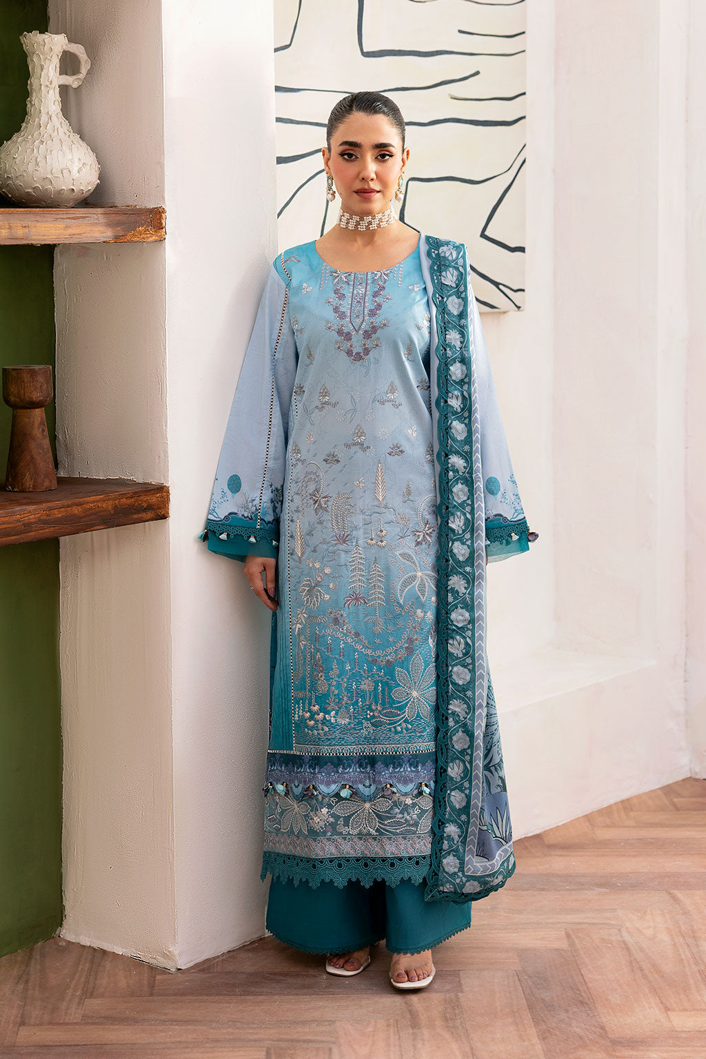 Ramsha | Mashaal Luxury Lawn |  L-1406 - Pakistani Designer Dress - by Ramsha - Type : Ladies Clothes - 100% Original at Saira Sultan