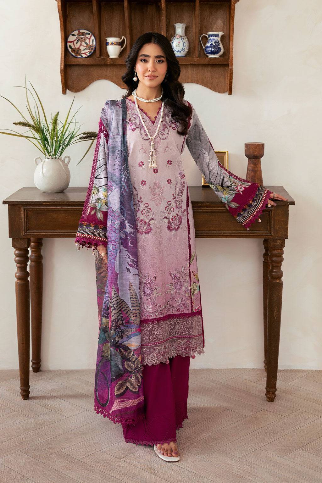 Ramsha | Mashaal Luxury Lawn | L-1409 - Pakistani Designer Dress - by Ramsha | Type: Ladies Clothes - 100% Original at Saira Sultan