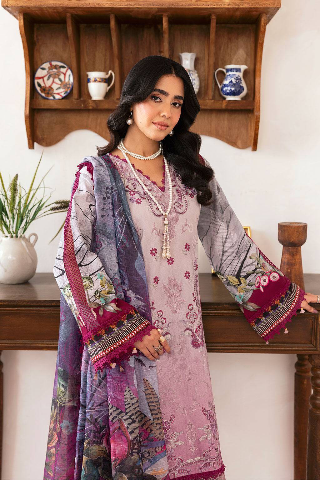 Ramsha | Mashaal Luxury Lawn | L-1409 - Pakistani Designer Dress - by Ramsha | Type: Ladies Clothes - 100% Original at Saira Sultan