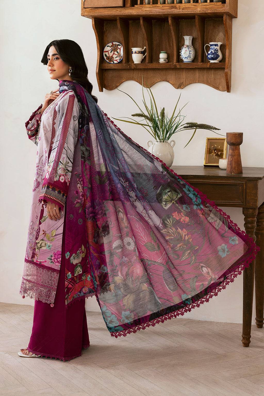 Ramsha | Mashaal Luxury Lawn | L-1409 - Pakistani Designer Dress - by Ramsha | Type: Ladies Clothes - 100% Original at Saira Sultan