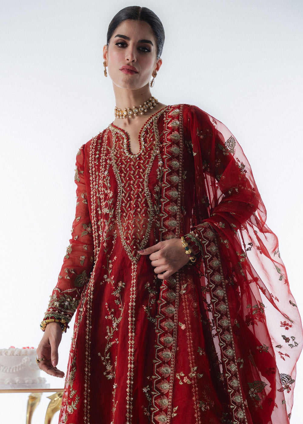 Sadaf Fawad Khan | Festive 25 | Scarlet - Pakistani Designer Dress - by Sadaf Fawad Khan - Type : Ladies Clothes - 100% Original at Saira Sultan