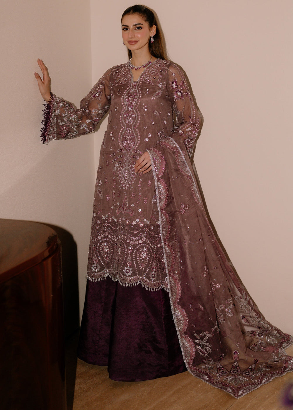 Sadaf Fawad Khan | Festive 25 | Wistful Mauve - Pakistani Designer Dress - by Sadaf Fawad Khan - Type : Ladies Clothes - 100% Original at Saira Sultan