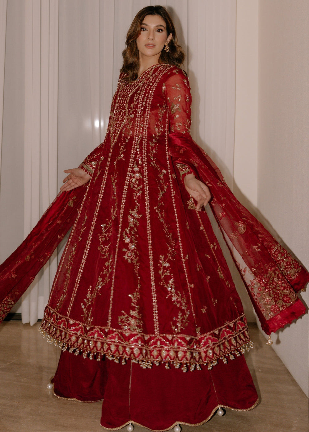 Sadaf Fawad Khan | Festive 25 | Scarlet - Pakistani Designer Dress - by Sadaf Fawad Khan - Type : Ladies Clothes - 100% Original at Saira Sultan