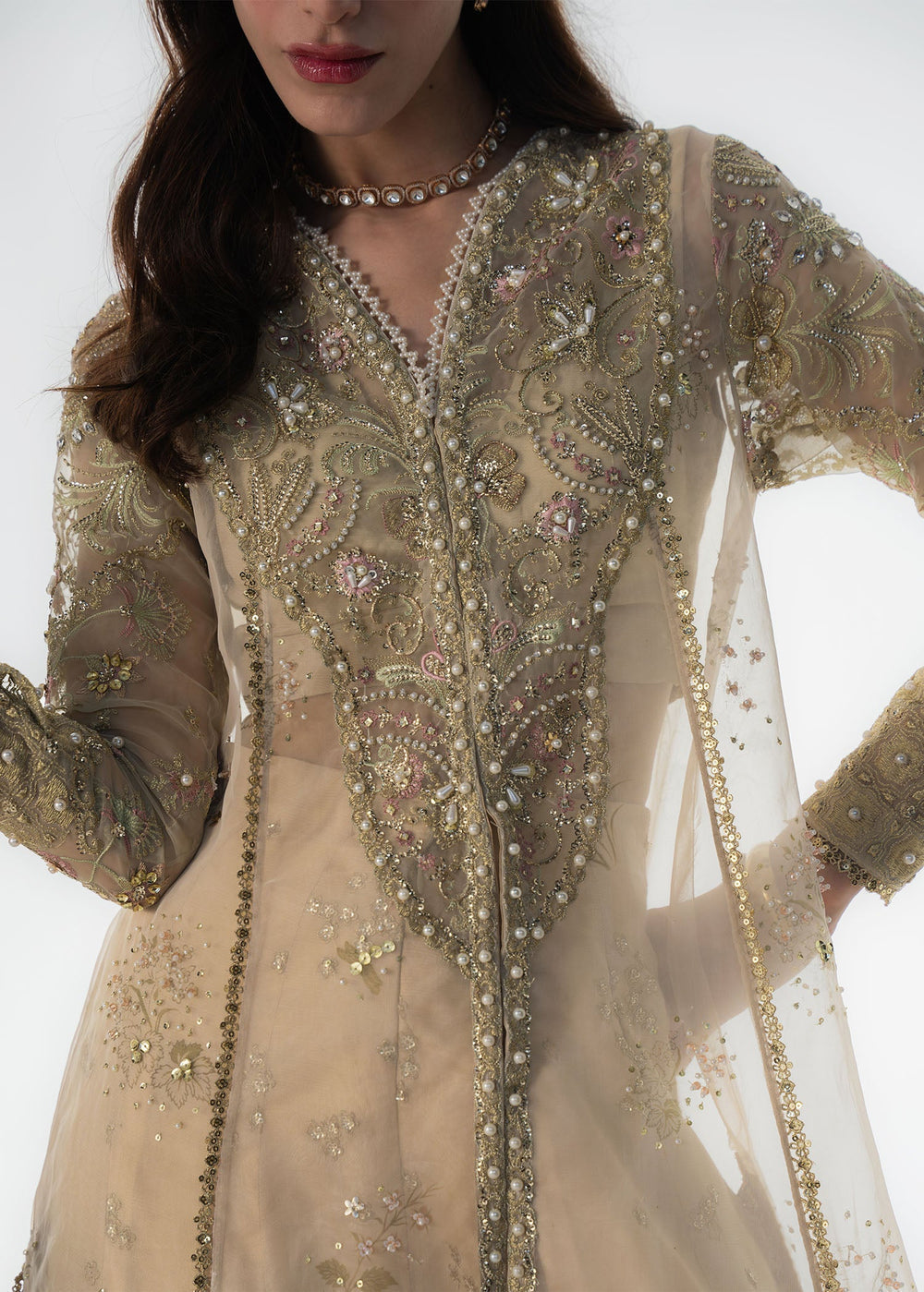 Sadaf Fawad Khan | Festive 25 | Ivory Celeste - Pakistani Designer Dress - by Sadaf Fawad Khan - Type : Ladies Clothes - 100% Original at Saira Sultan