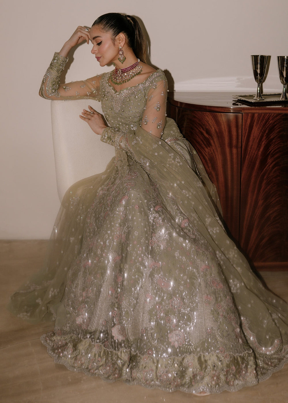 Sadaf Fawad Khan | Festive 25 | Seafoam - Pakistani Designer Dress - by Sadaf Fawad Khan - Type : Ladies Clothes - 100% Original at Saira Sultan