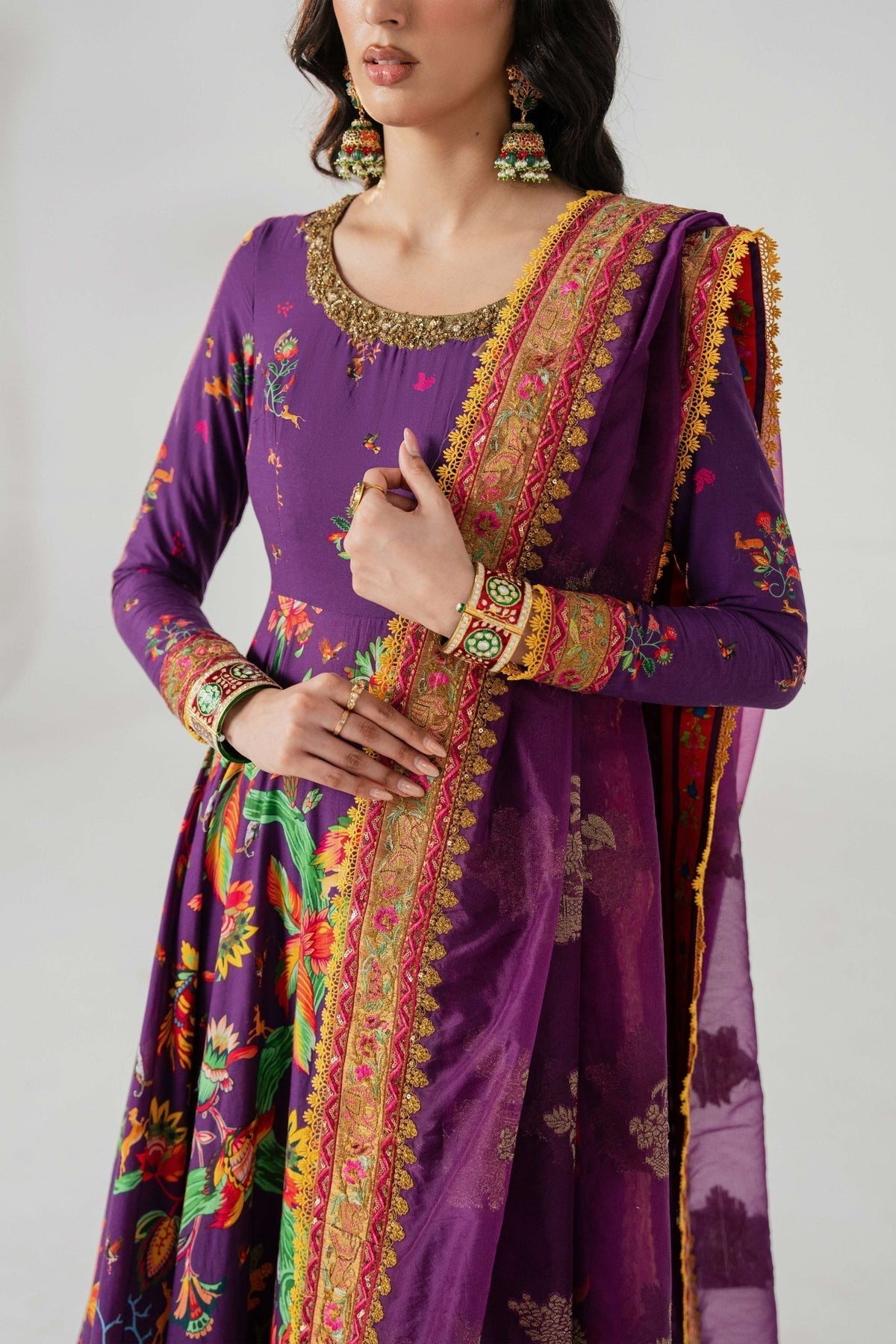 Fahad Hussayn | Jalsa Ghar | Mihrab Custom Size Purple Lawn