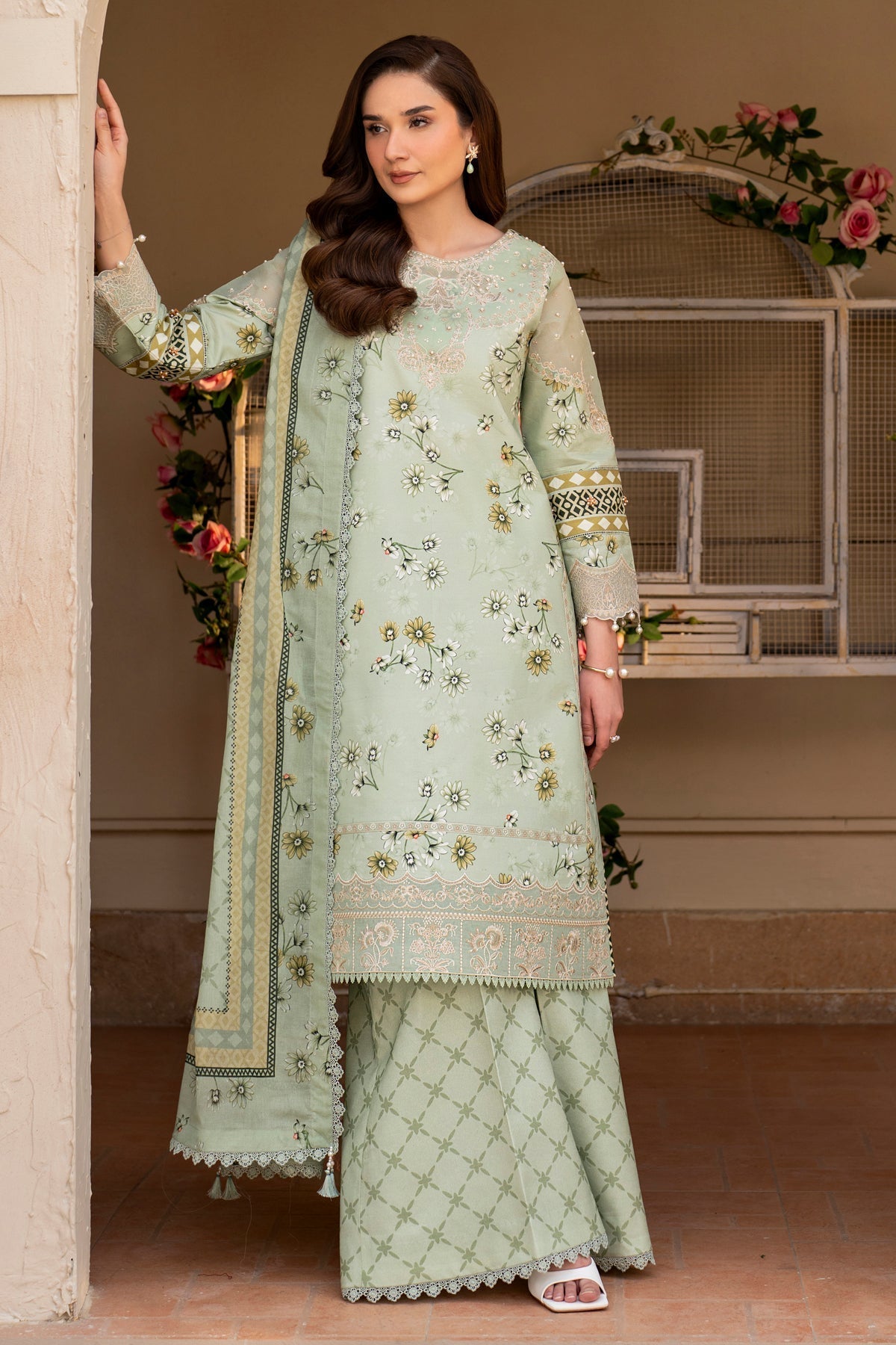 Alizeh | Levana Lawn | Mintel XS Mint Green Lawn