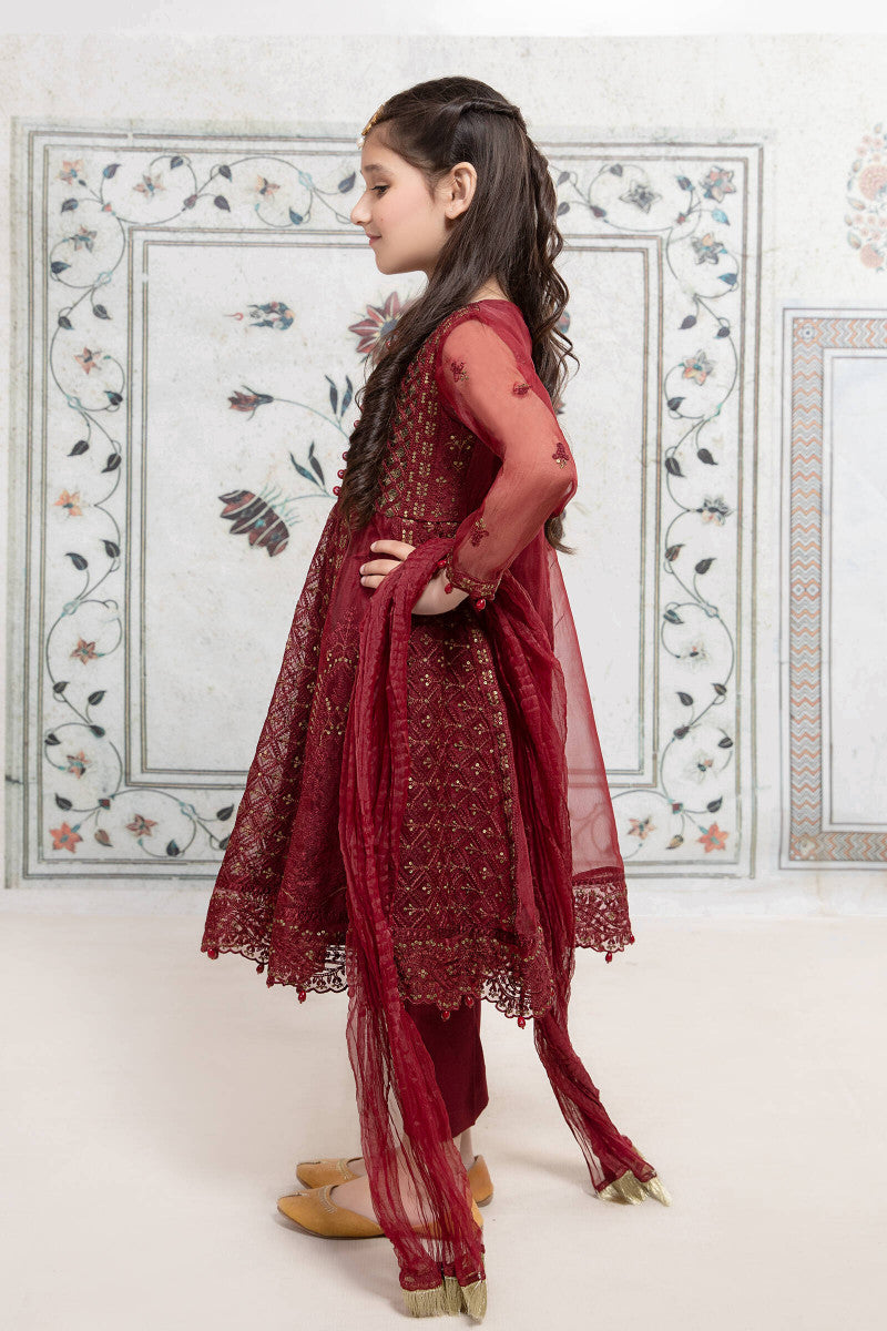 Maria B | 3 Piece Embroidered Suit | MKS-EF22-28R1 8-Jun Maroon