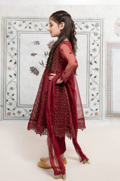 Maria B | 3 Piece Embroidered Suit | MKS-EF22-28R1 8-Jun Maroon