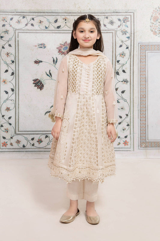 Maria B | 3 Piece Embroidered Suit | MKS-EF22-28R1 4-Feb White