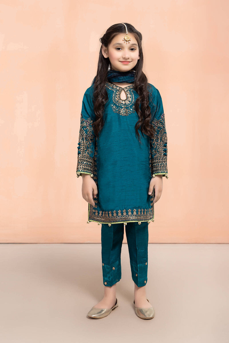 Maria B | 3 Piece Embroidered Lawn Suit | MKS-EF22-30R1 4-Feb Blue