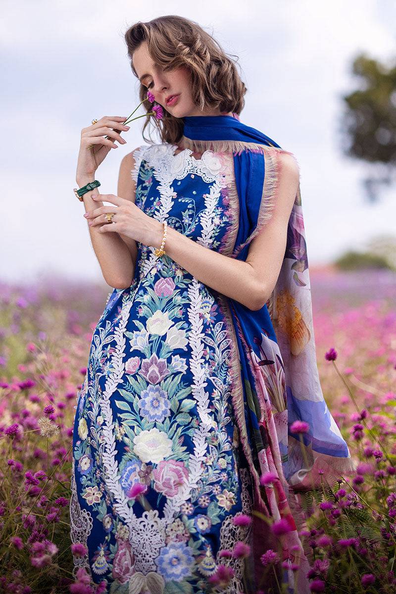 Mushq | Hemline The Secret Garden | BLUE MORPHO - Pakistani Designer Dress - by Mushq | Type: Luxury - 100% Original at Saira Sultan