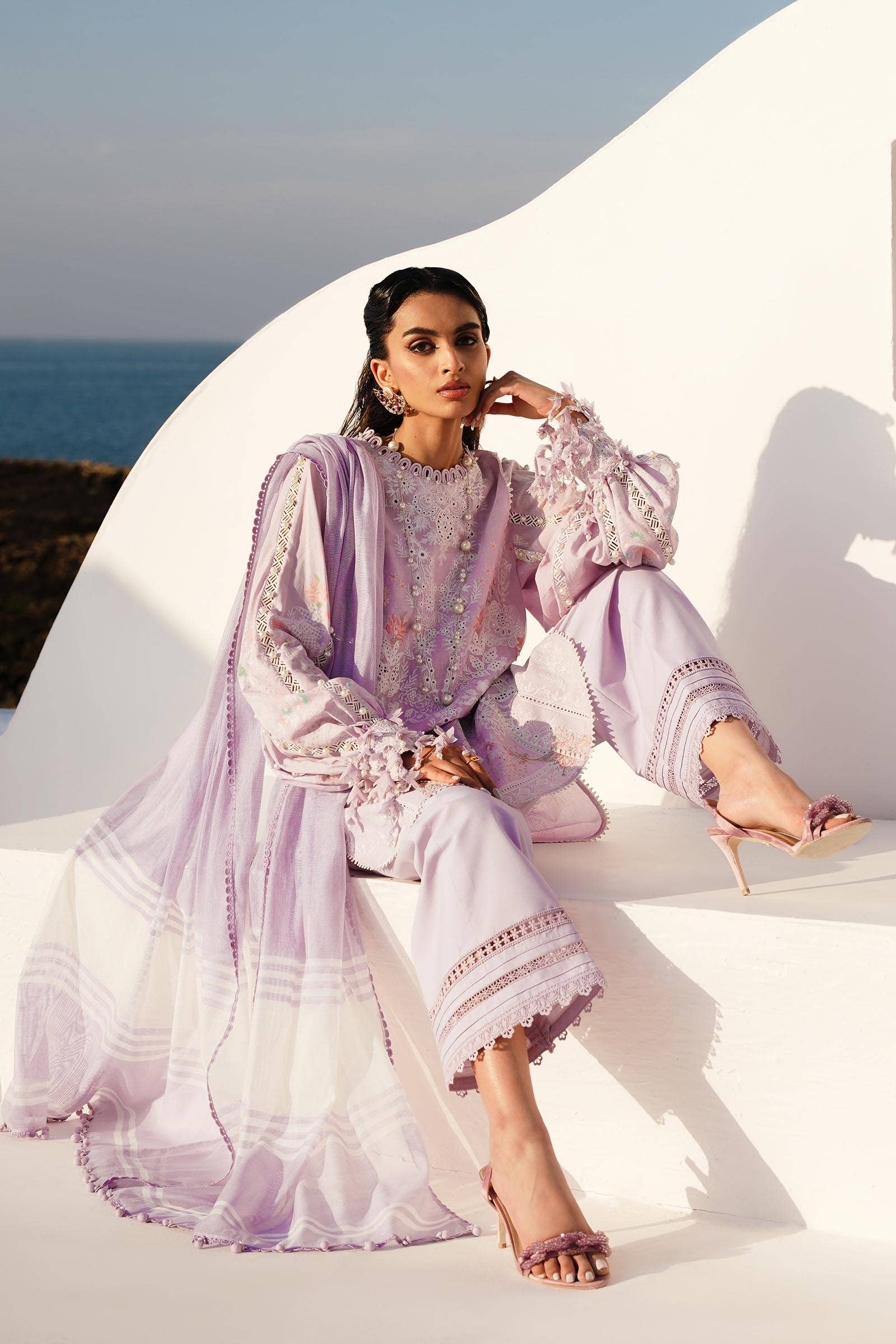 Sana Safinaz | Muzlin Spring 24 | M241-009B-DF - Pakistani Designer Dress - by Sana Safinaz | Type: Luxury - 100% Original at Saira Sultan