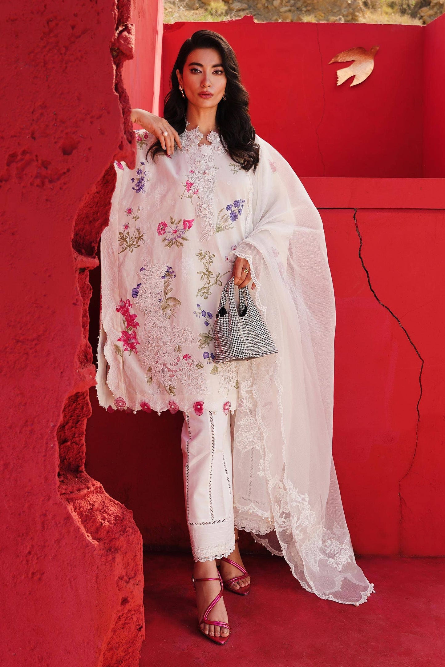 Sana Safinaz | Muzlin Spring 24 | M241-011A-CW - Pakistani Designer Dress - by Sana Safinaz | Type: Luxury - 100% Original at Saira Sultan