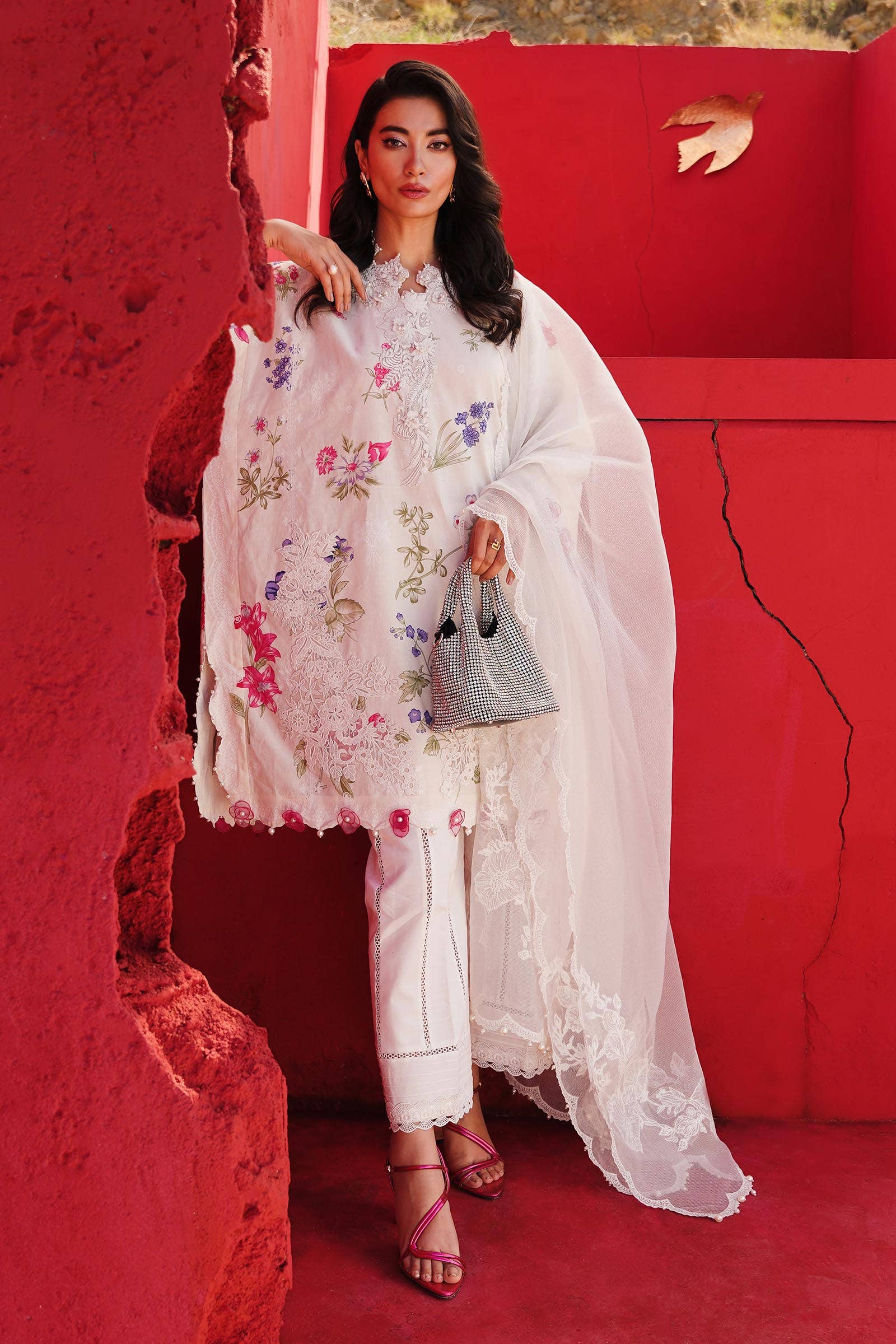 Sana Safinaz | Muzlin Spring 24 | M241-011A-CW - Pakistani Designer Dress - by Sana Safinaz | Type: Luxury - 100% Original at Saira Sultan