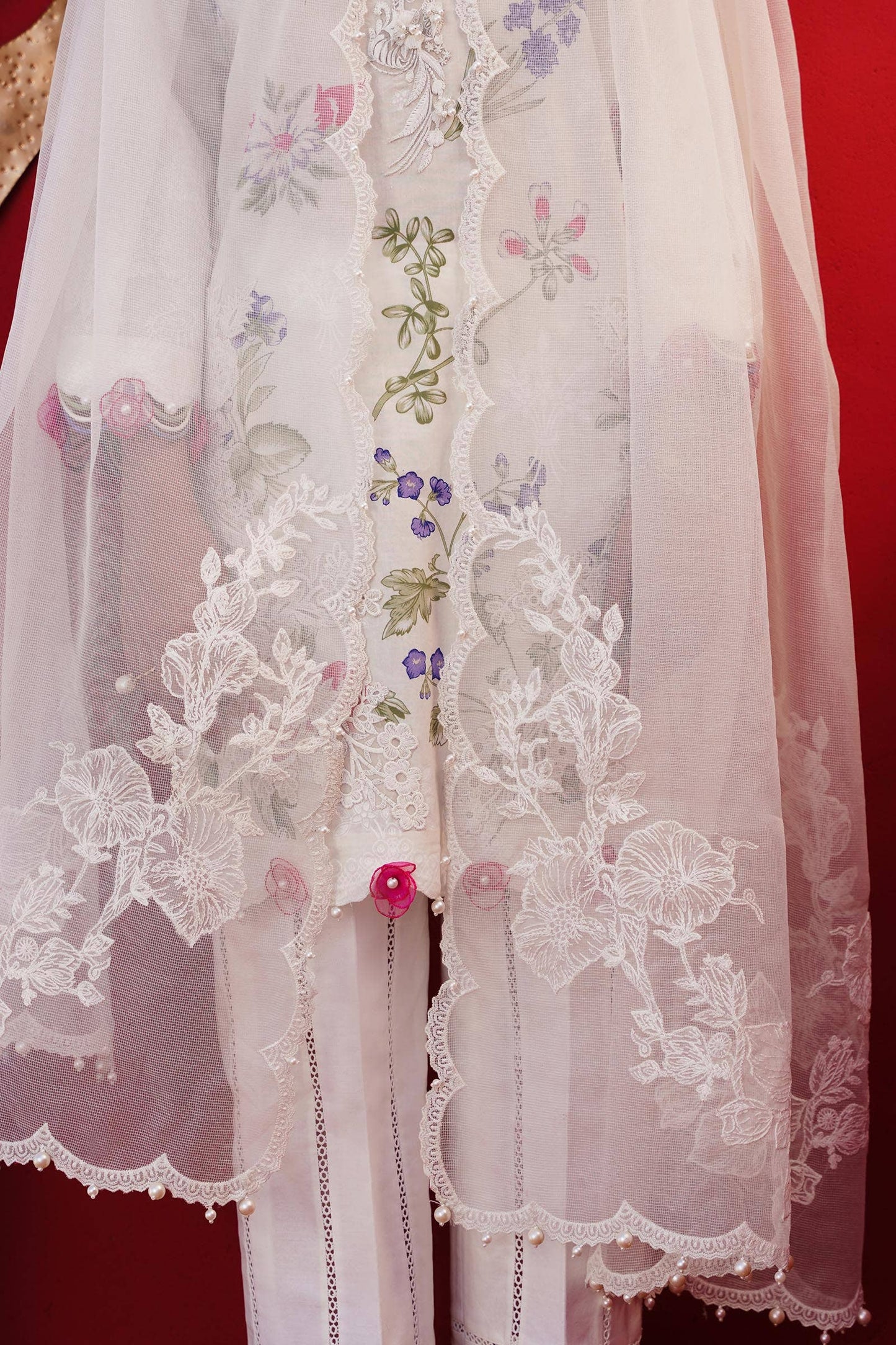 Sana Safinaz | Muzlin Spring 24 | M241-011A-CW - Pakistani Designer Dress - by Sana Safinaz | Type: Luxury - 100% Original at Saira Sultan