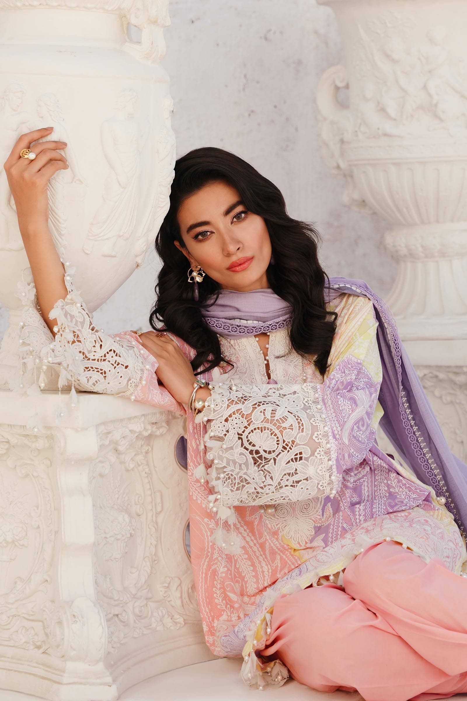 Sana Safinaz | Muzlin Spring 24 | M241-015A-DG - Pakistani Designer Dress - by Sana Safinaz | Type: Luxury - 100% Original at Saira Sultan