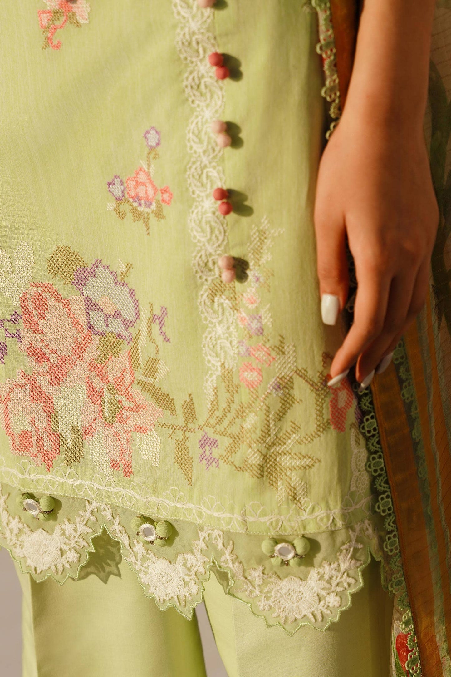 Sana Safinaz | Muzlin Spring 24 | M241-016B-CL - Pakistani Designer Dress - by Sana Safinaz | Type: Luxury - 100% Original at Saira Sultan