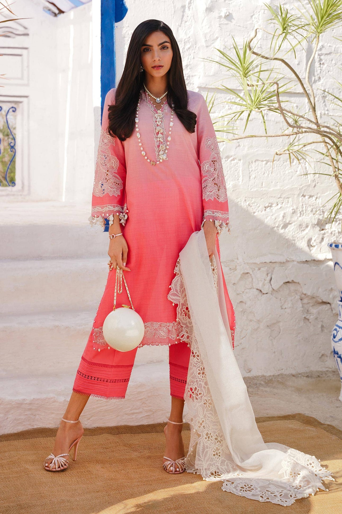 Sana Safinaz | Muzlin Spring 24 | M241-017A-CW - Pakistani Designer Dress - by Sana Safinaz | Type: Luxury - 100% Original at Saira Sultan