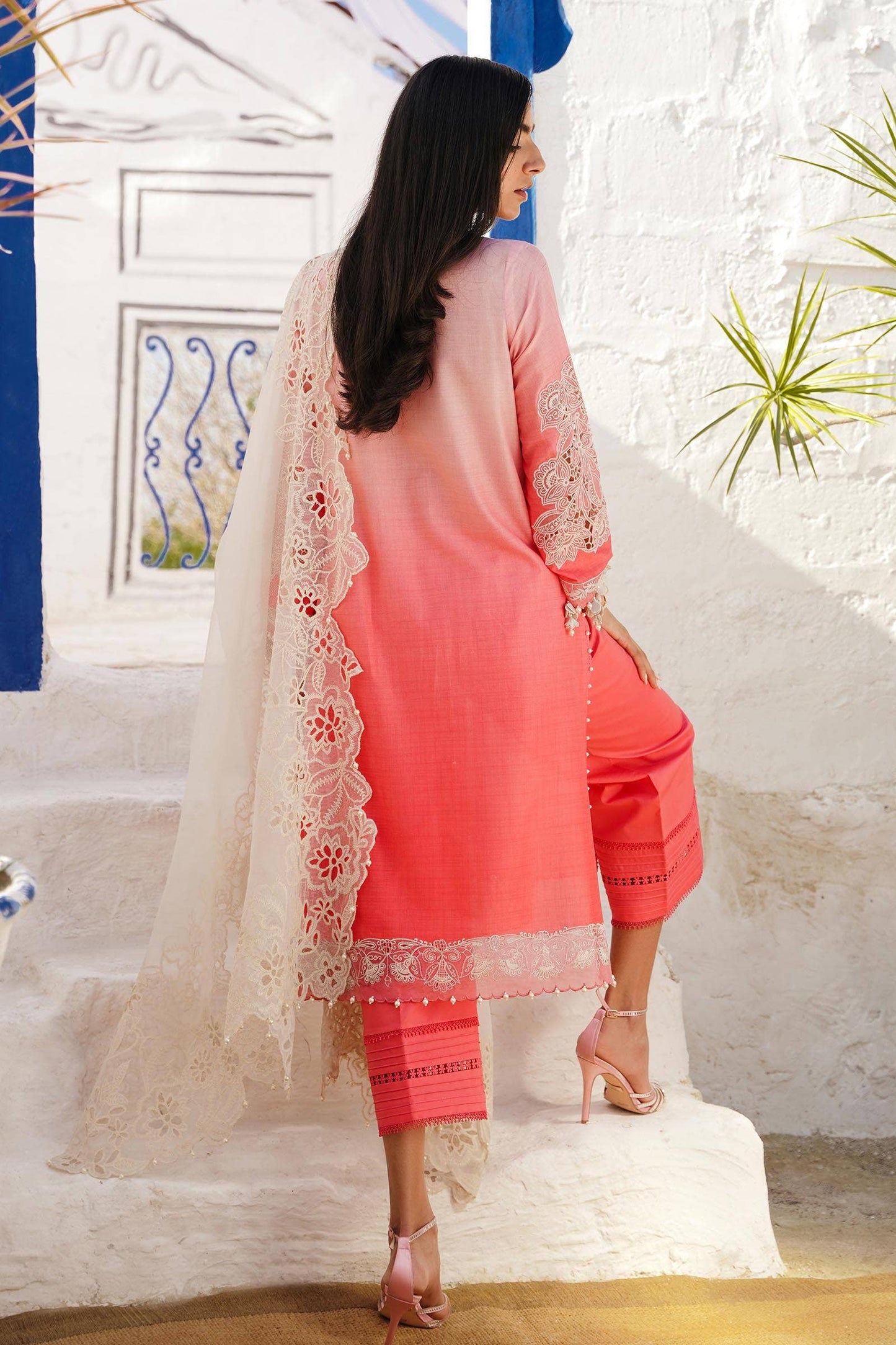 Sana Safinaz | Muzlin Spring 24 | M241-017A-CW - Pakistani Designer Dress - by Sana Safinaz | Type: Luxury - 100% Original at Saira Sultan