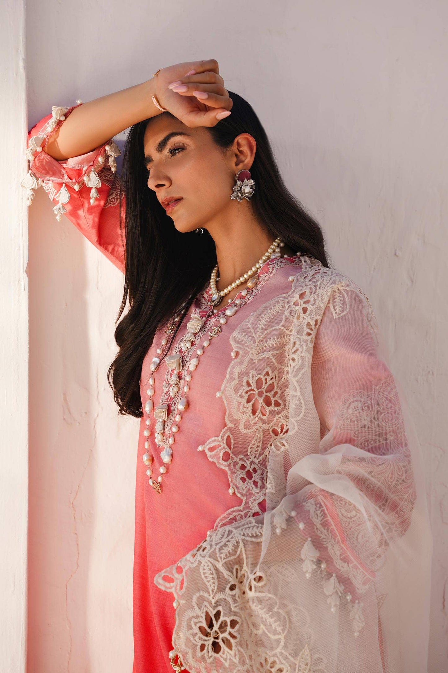 Sana Safinaz | Muzlin Spring 24 | M241-017A-CW - Pakistani Designer Dress - by Sana Safinaz | Type: Luxury - 100% Original at Saira Sultan