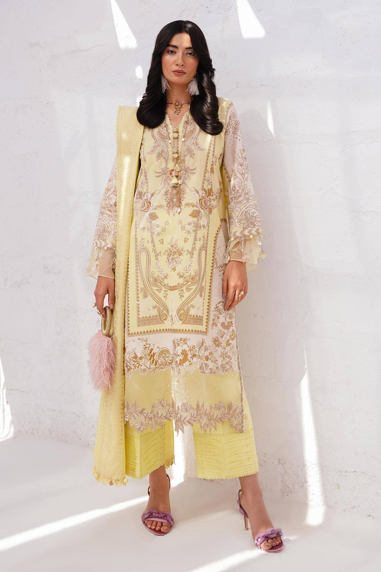 Sana Safinaz | Muzlin Spring 24 | M241-018A-CM - Pakistani Designer Dress - by Sana Safinaz | Type: Luxury - 100% Original at Saira Sultan