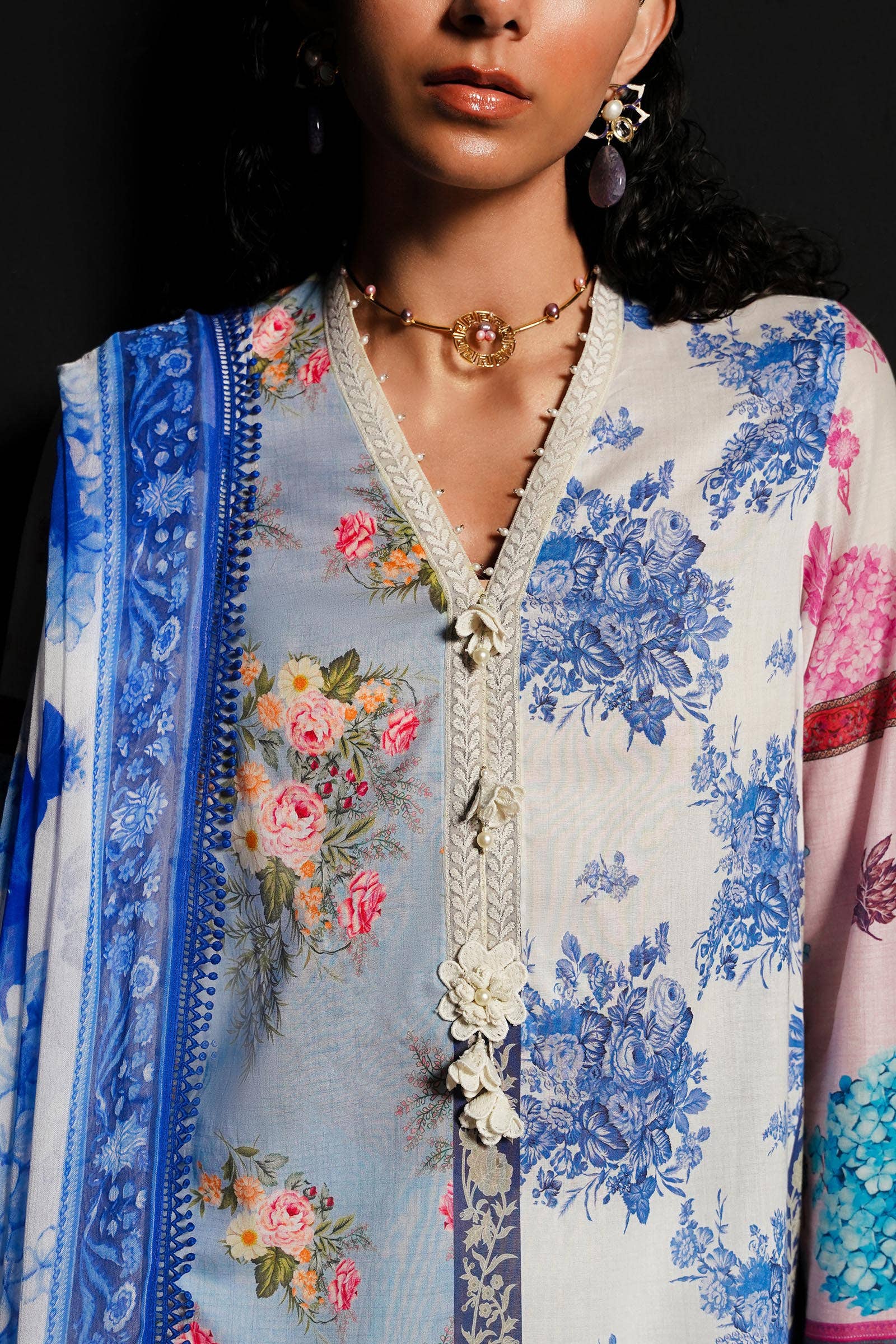 Sana Safinaz | Muzlin Spring 24 | M241-003A-CI - Pakistani Designer Dress - by Sana Safinaz | Type: Luxury - 100% Original at Saira Sultan