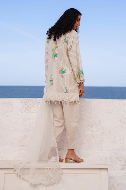 Sana Safinaz | Muzlin Spring 24 | M241-020A-CW - Pakistani Designer Dress - by Sana Safinaz | Type: Luxury - 100% Original at Saira Sultan
