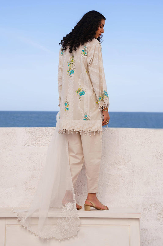 Sana Safinaz | Muzlin Spring 24 | M241-020A-CW - Pakistani Designer Dress - by Sana Safinaz | Type: Luxury - 100% Original at Saira Sultan