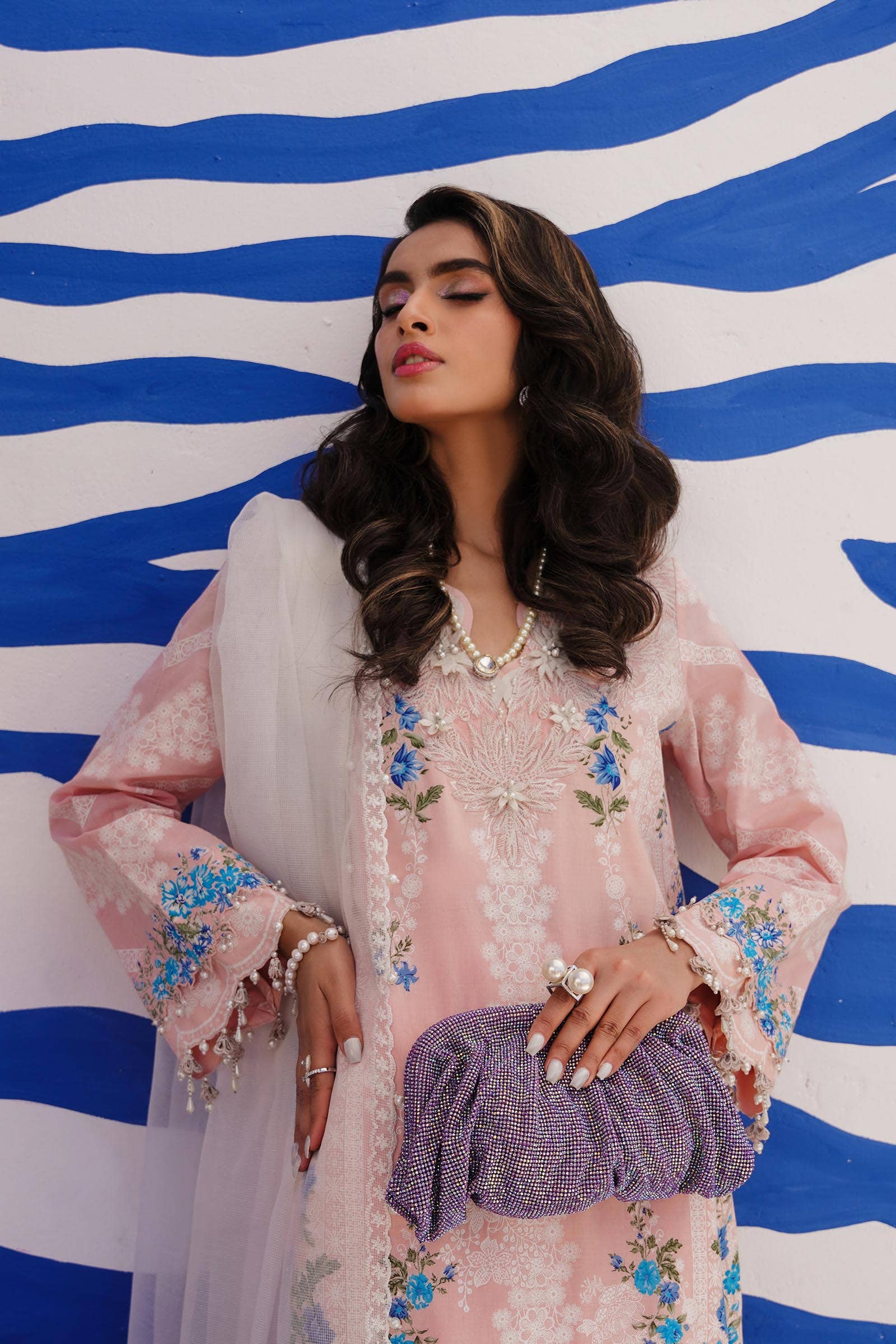 Sana Safinaz | Muzlin Spring 24 | M241-020B-CW - Pakistani Designer Dress - by Sana Safinaz | Type: Luxury - 100% Original at Saira Sultan
