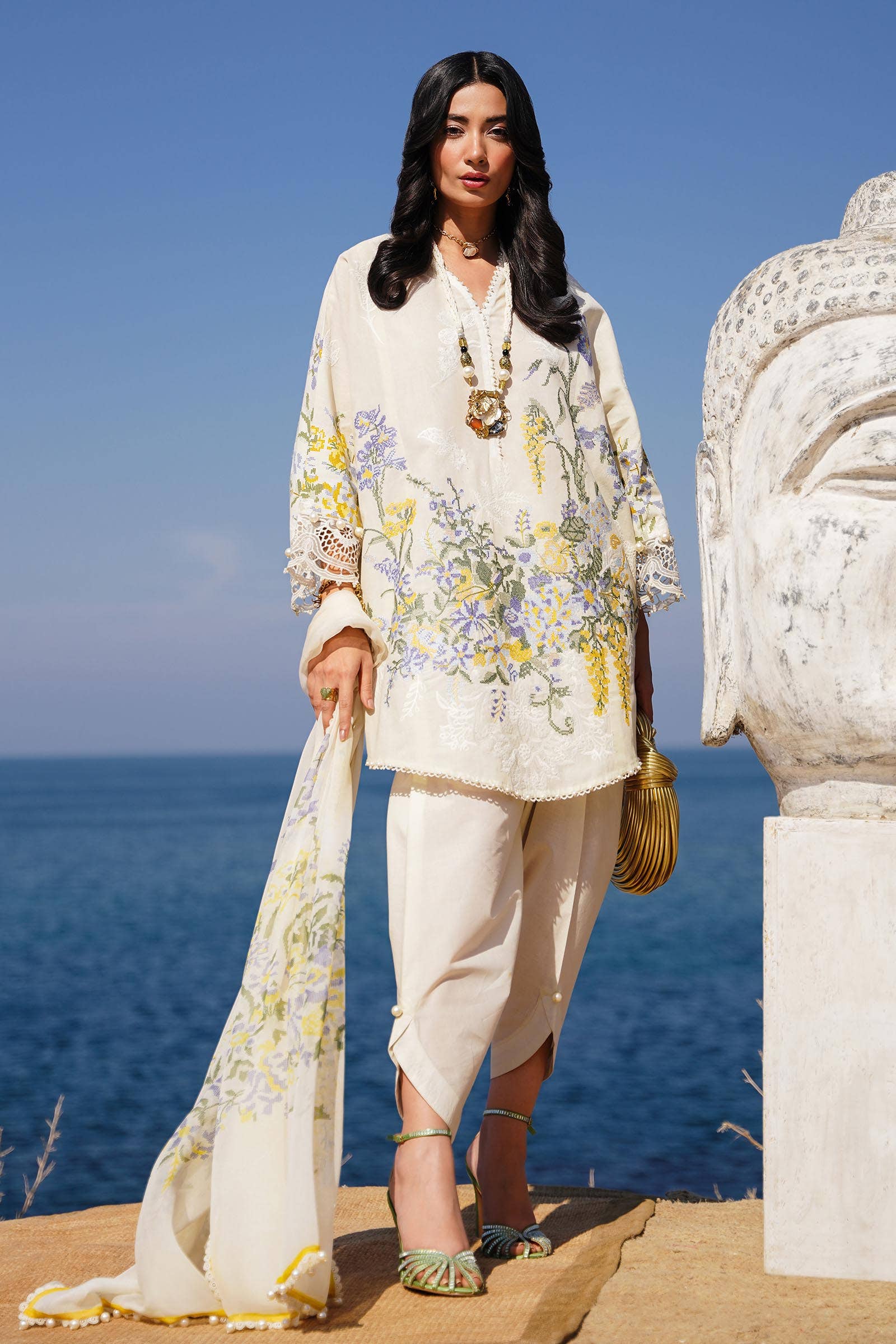 Sana Safinaz | Muzlin Spring 24 | M241-006A-CJ - Pakistani Designer Dress - by Sana Safinaz | Type: Luxury - 100% Original at Saira Sultan