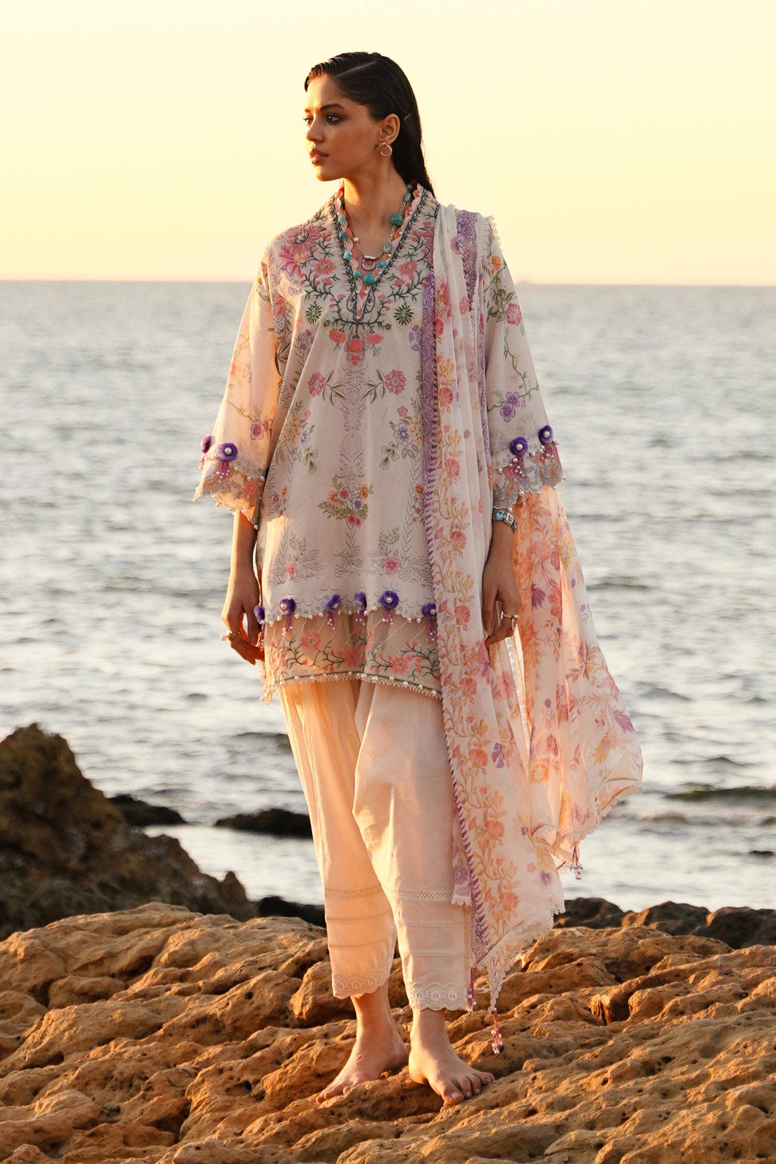 Sana Safinaz | Muzlin Spring 24 | M241-008A-CI - Pakistani Designer Dress - by Sana Safinaz | Type: Luxury - 100% Original at Saira Sultan