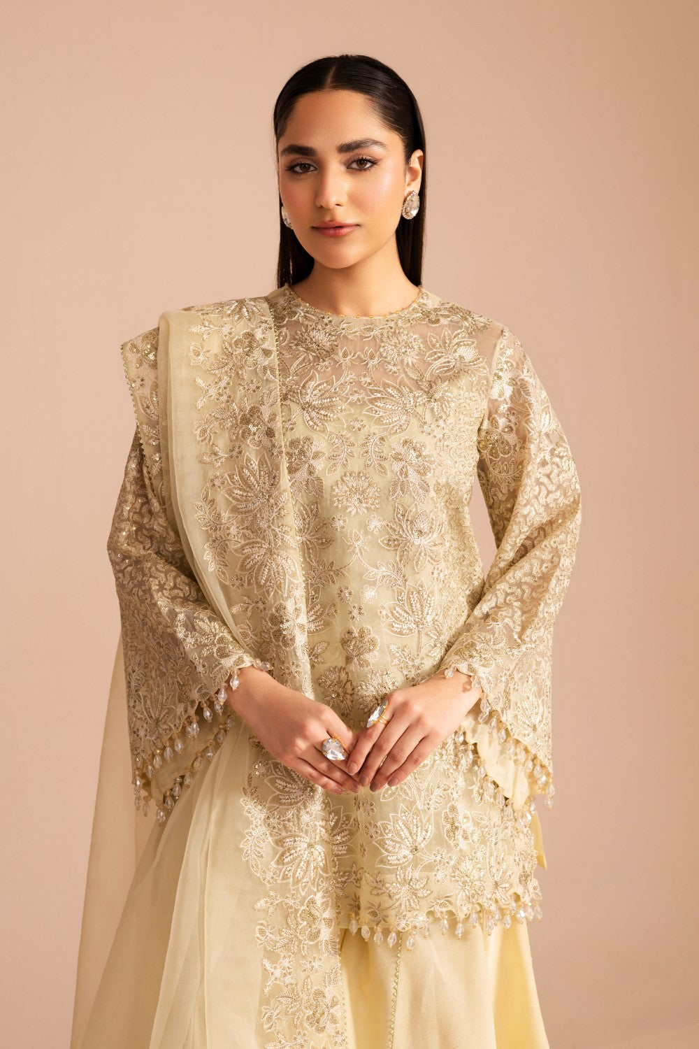 Maryum N Maria | Iris Formals | HARVA - MW40006 L Cream Organza