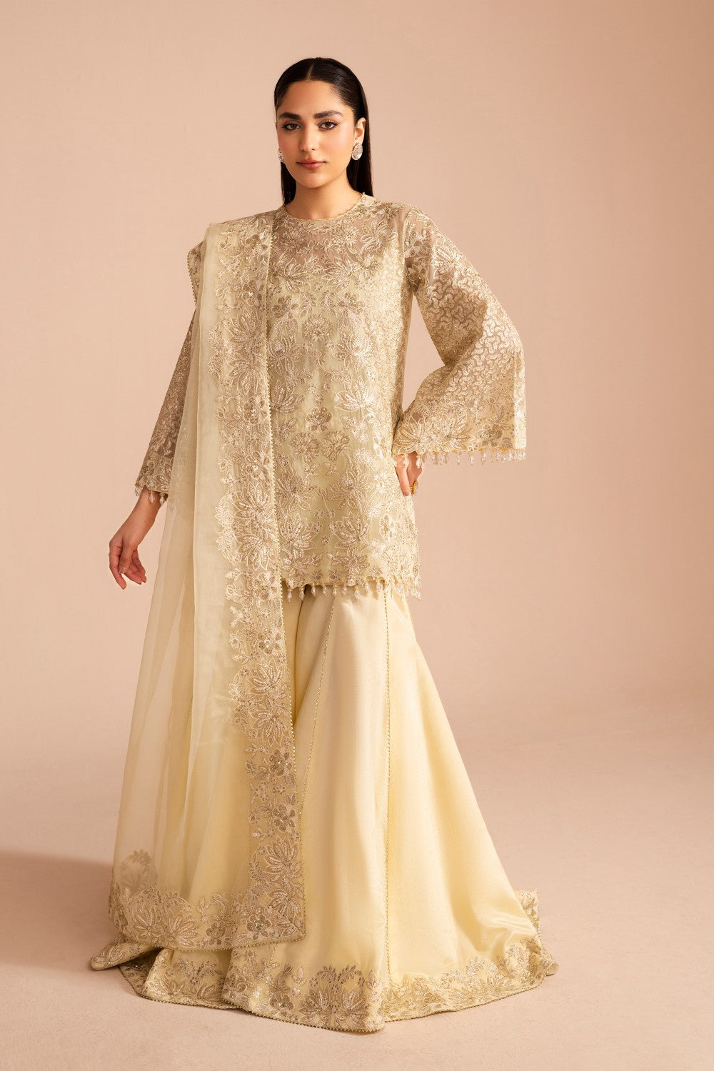 Maryum N Maria | Iris Formals | HARVA - MW40006 S Cream Organza