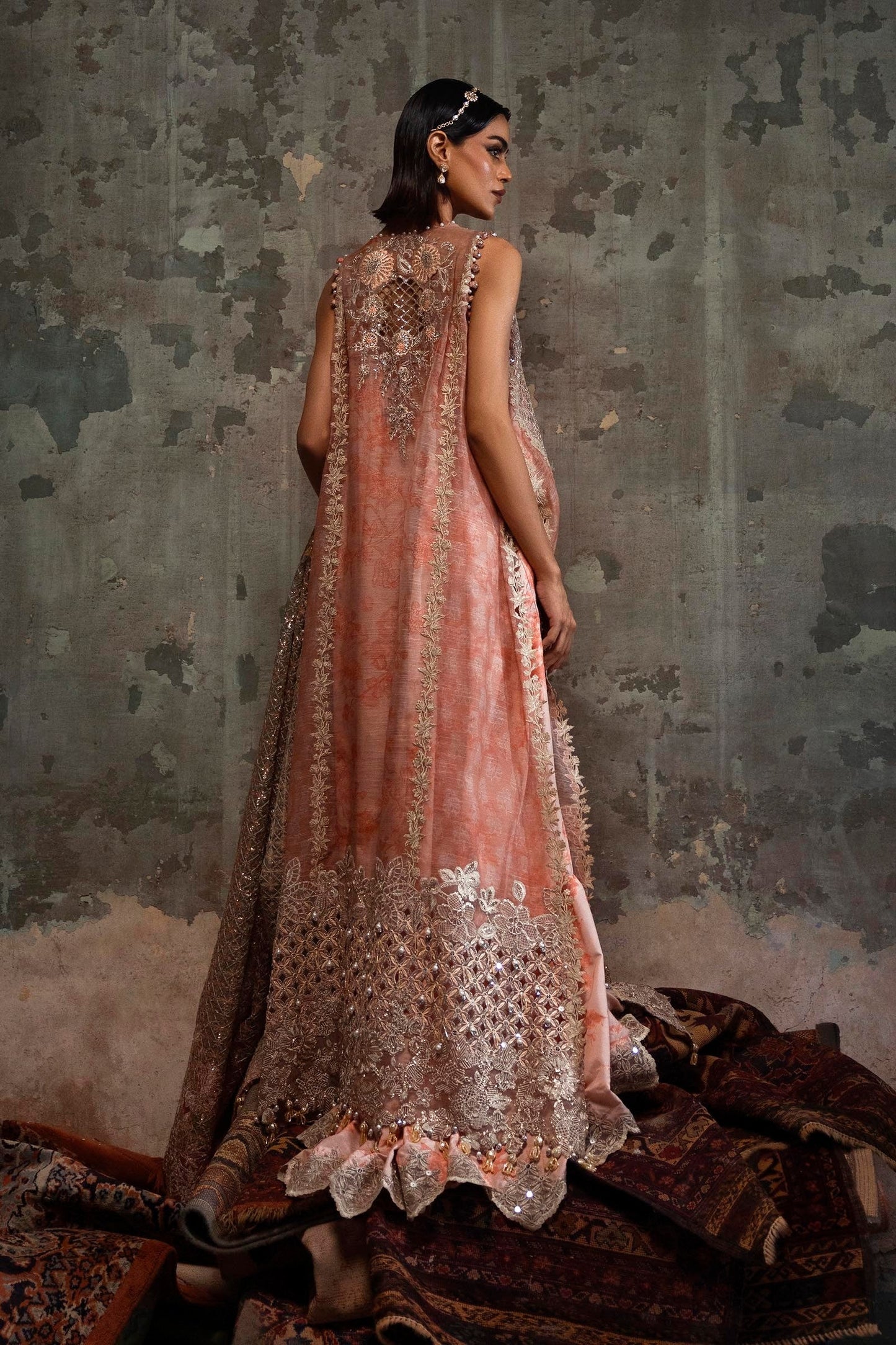 Sana Safinaz | Nura Festive 25 | N252-001-3CX S Coral Organza