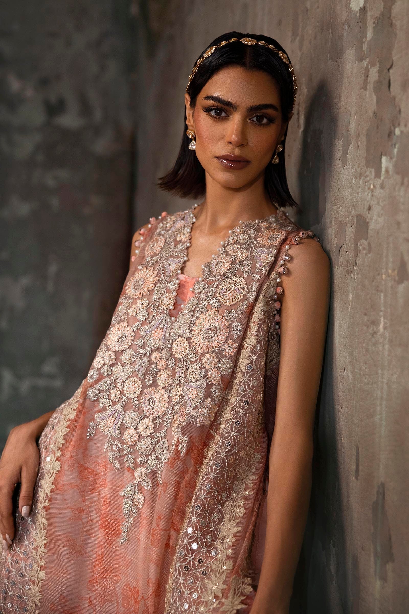 Sana Safinaz | Nura Festive 25 | N252-001-3CX M Coral Organza