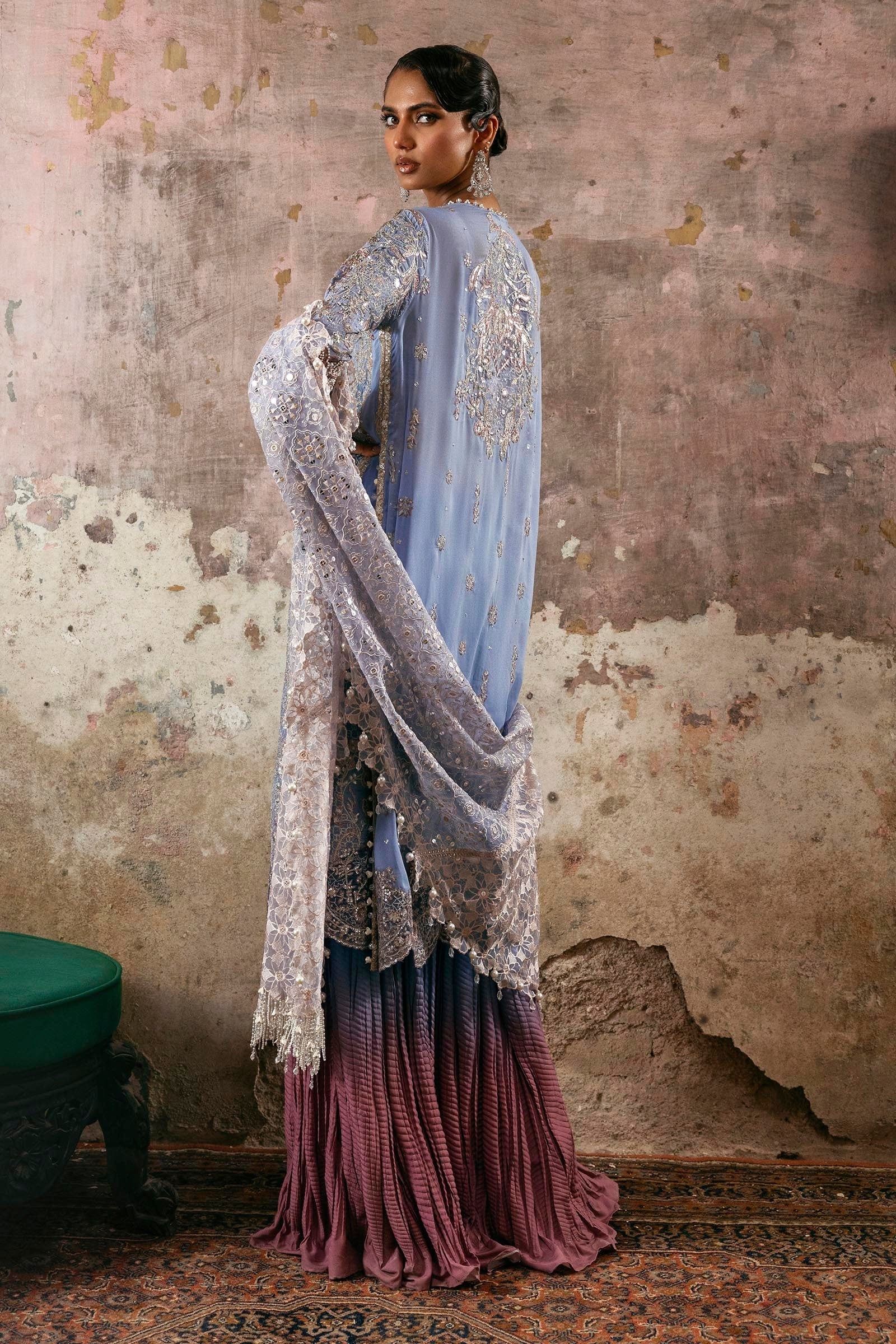 Sana Safinaz | Nura Festive 25 | N252-006-3CX S Pale Aqua Georgette