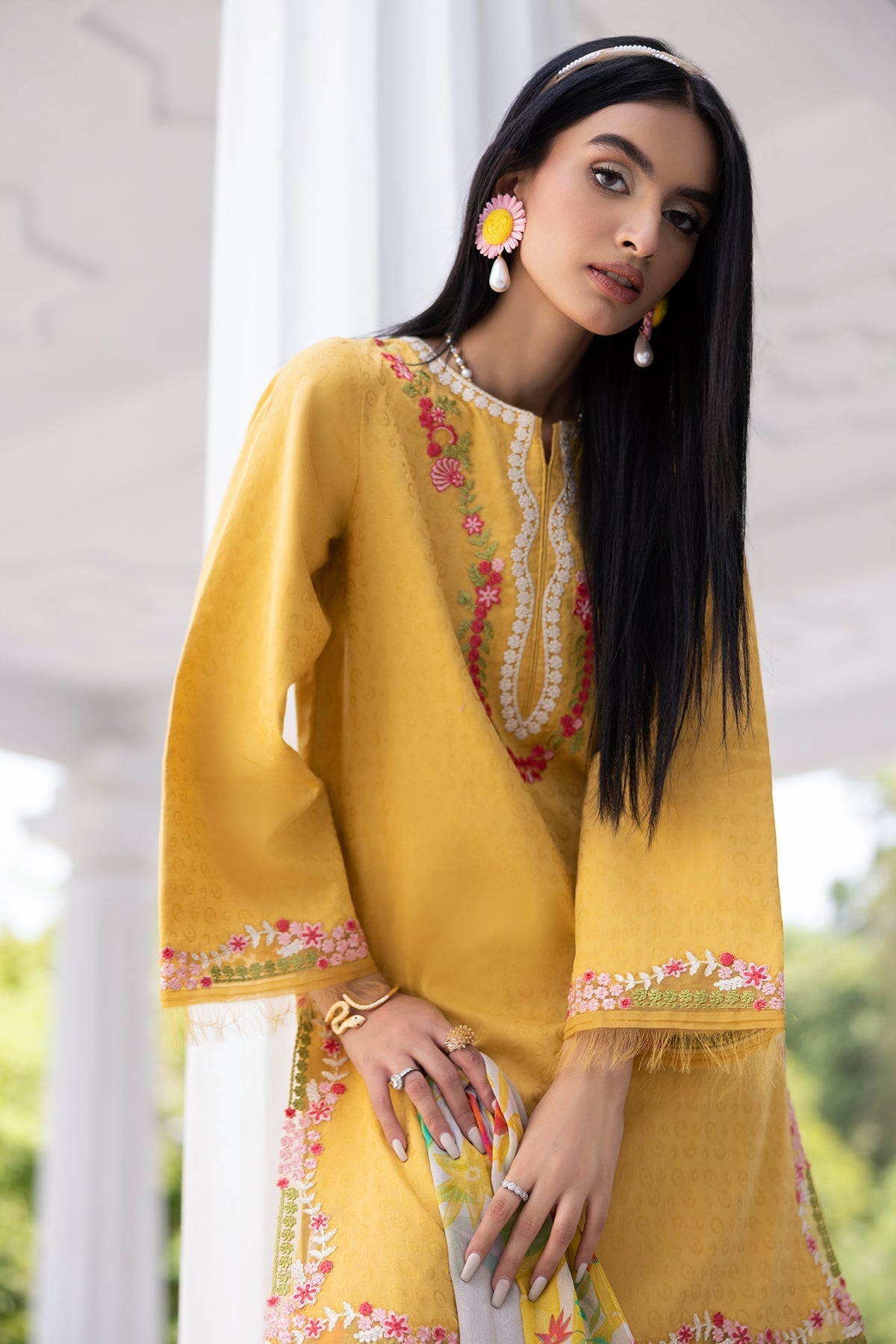 Charizma | Niche Eid Edit | CNP-5-093Z L Yellow Lawn