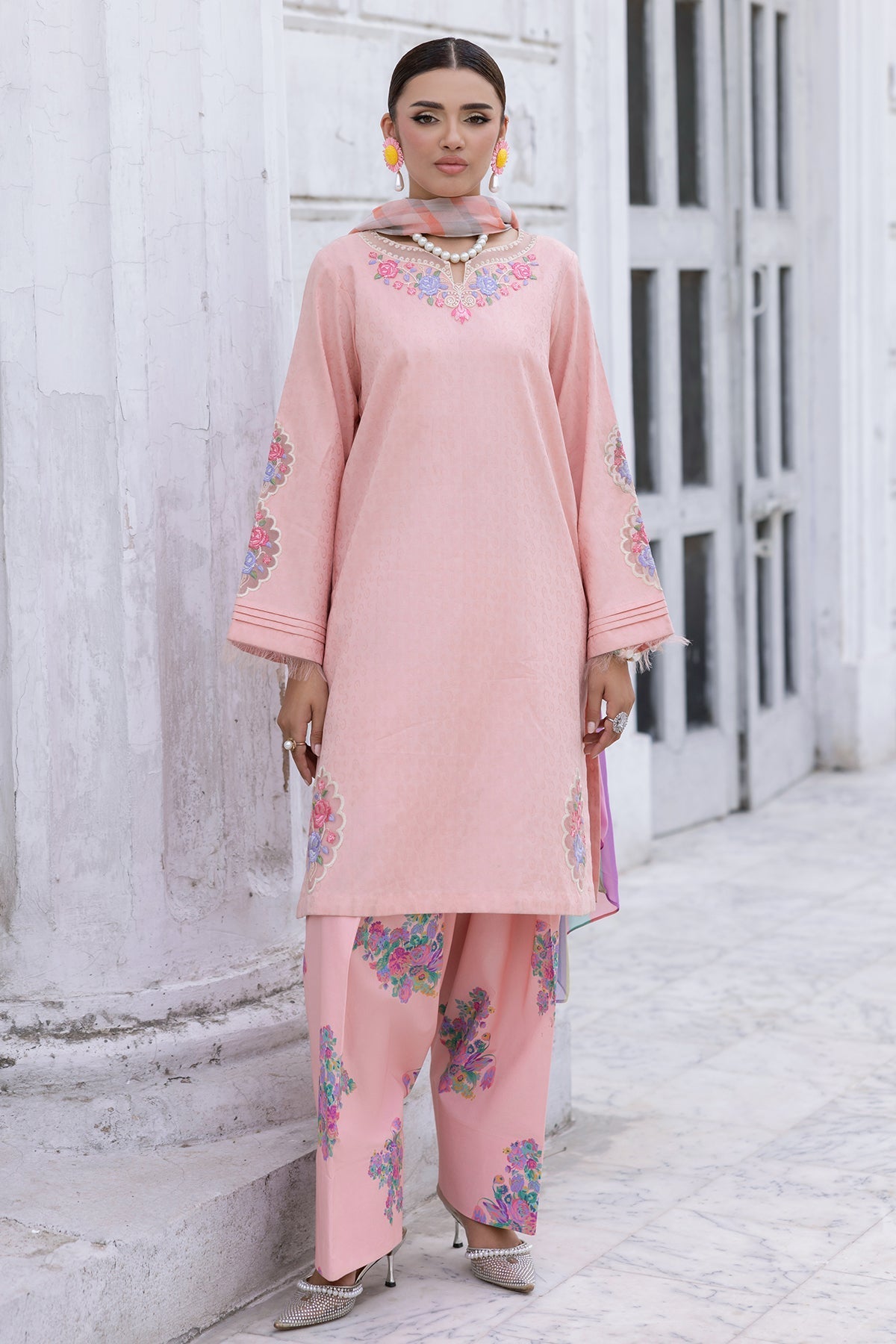Charizma | Niche Eid Edit |CNP-5-091Z XS Pink Lawn
