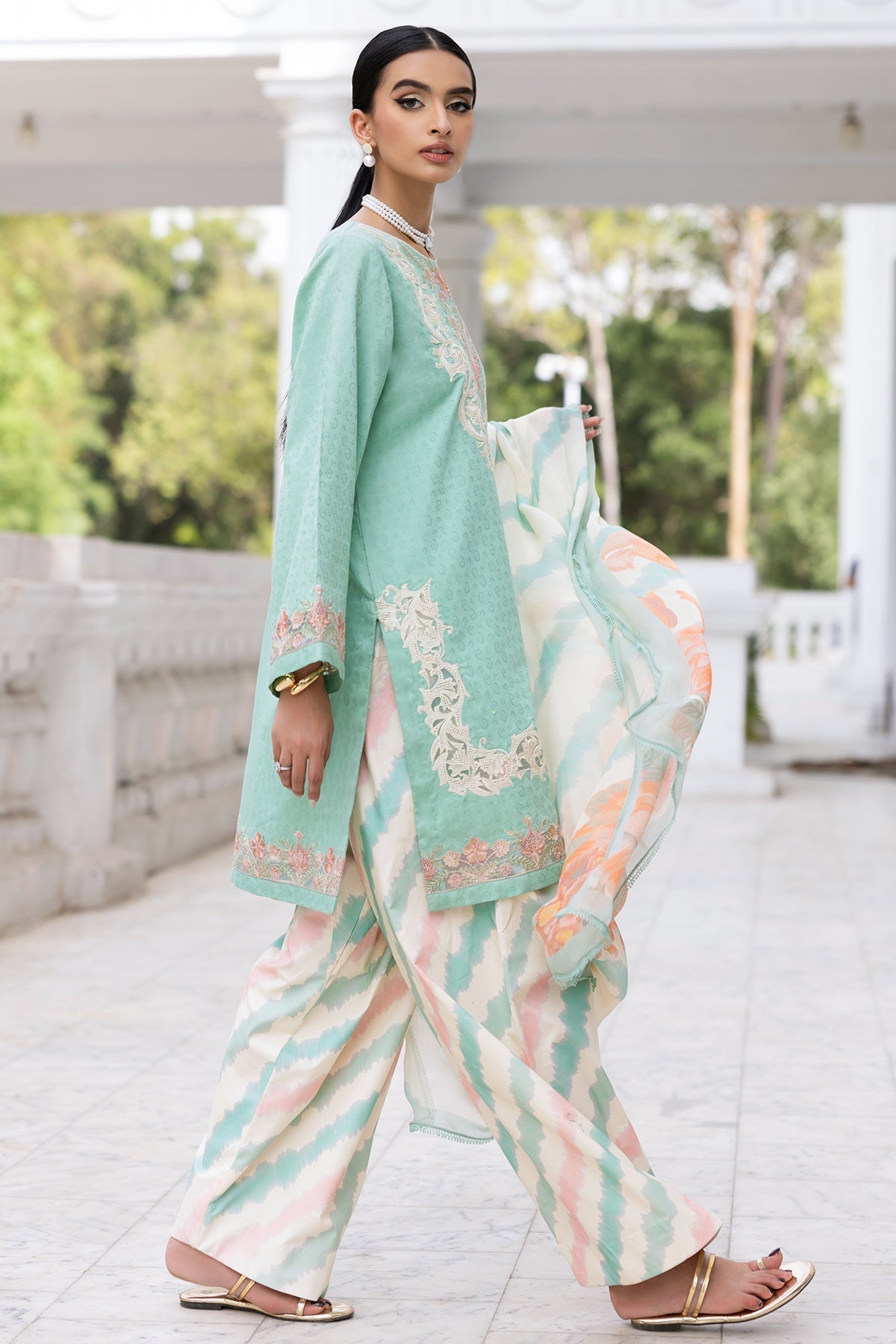 Charizma | Niche Eid Edit |CNP-5-126Z L Ice Blue Lawn