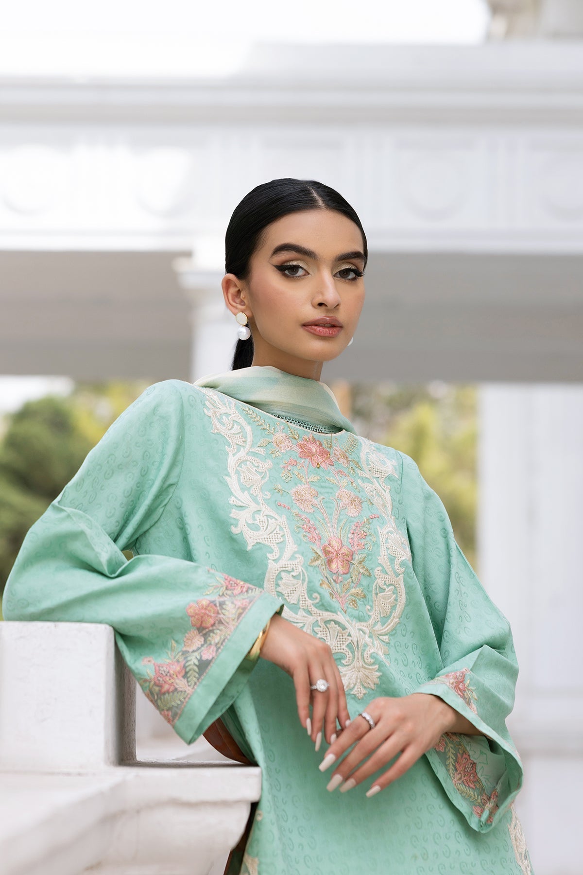 Charizma | Niche Eid Edit |CNP-5-126Z XL Ice Blue Lawn