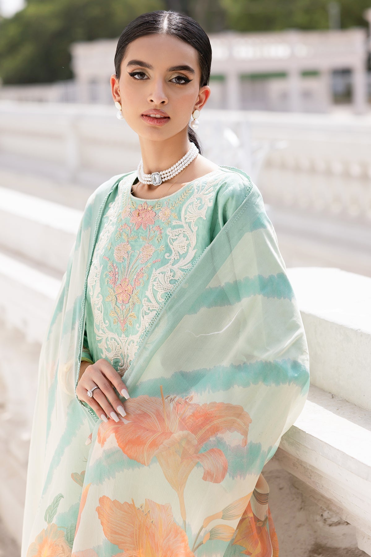 Charizma | Niche Eid Edit |CNP-5-126Z M Ice Blue Lawn
