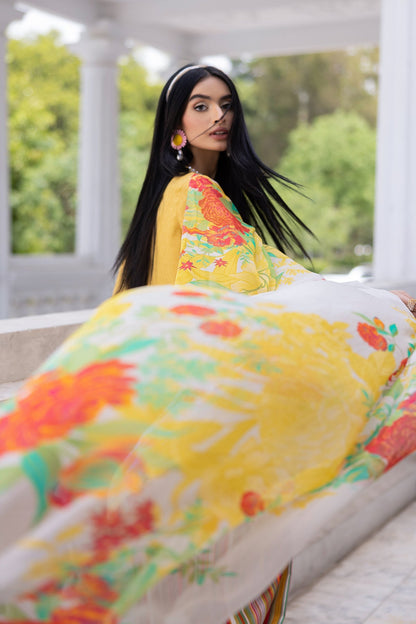 Charizma | Niche Eid Edit | CNP-5-093Z XL Yellow Lawn