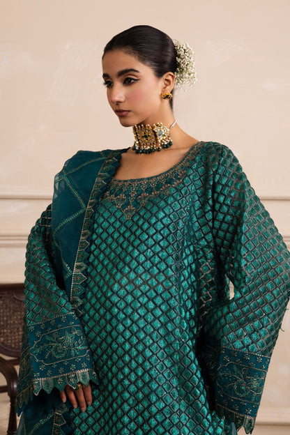 Maryum N Maria | Izara Formals | NOUR - MW40039 M Emerald Green Organza