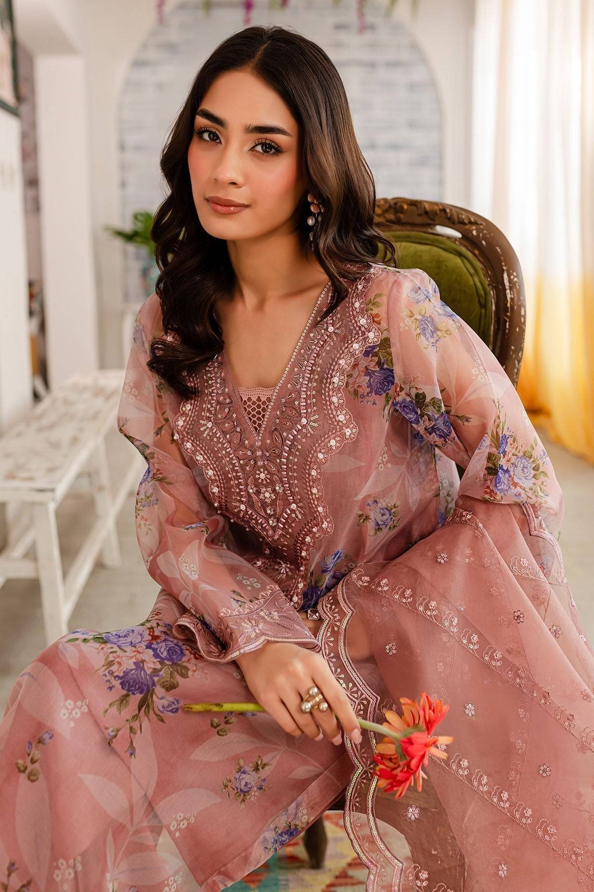 Nureh | Shades Of Summer | NP-493 - Pakistani Designer Dress - by Nureh | Type: Luxury - 100% Original at Saira Sultan